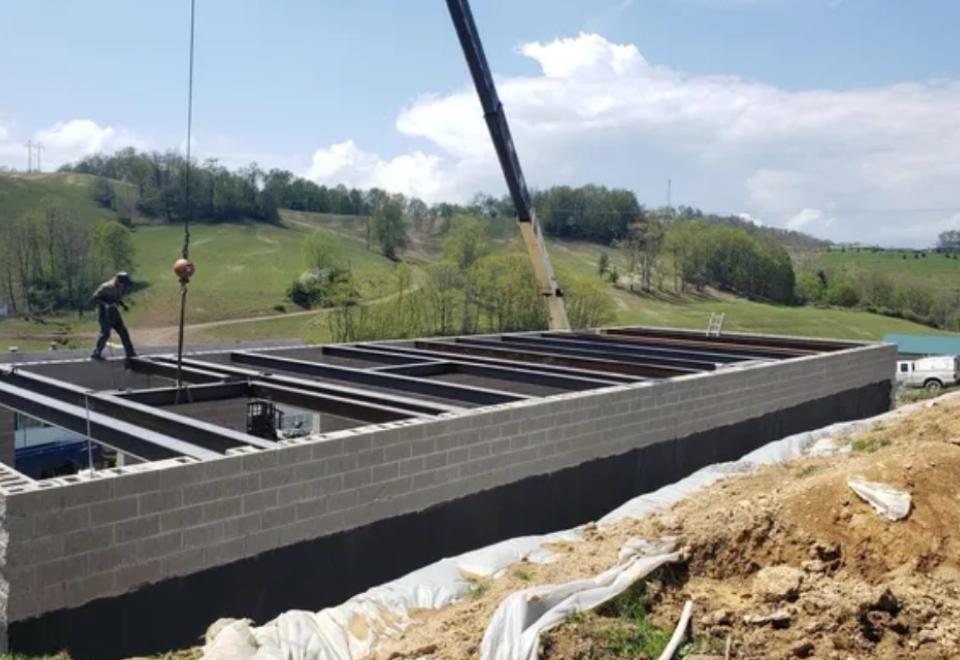 Foundation with metal beams by Naternicola's Masonry